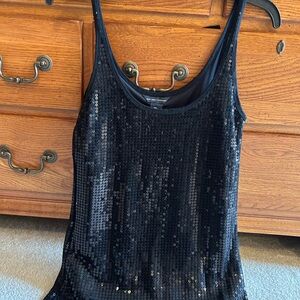 NWOT- Summer sequins black top